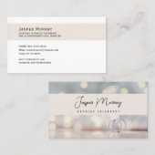 Visite Carte de visite, Mariage Blanc et pastel célébré (Devant / Derrière)
