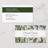 Visite Carte de visite, Mariage Celebré blanc et vert (Devant / Derrière)