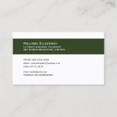 Visite Carte de visite, Mariage Celebré blanc et vert (Devant)