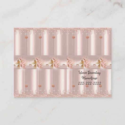 Visite Carte de visite, Parties scintillant rose rose Déc (Devant)