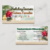 Visite Carte de visite, Tarjetas de Negocio Tamales (Devant / Derrière)