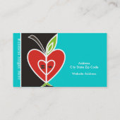 Visite Carte de visite-Turquoise de l'enseignant de coeur (Dos)