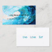 Visite Carte de visite, vague bleue de résumé (Devant / Derrière)