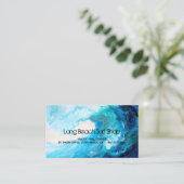 Visite Carte de visite, vague bleue de résumé (Debout devant)