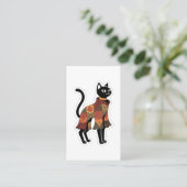 Visite Carte de vœux chat noir patchwork Boho (Debout devant)