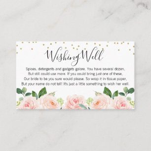 Visite Carte de Vœux de Mariage Fleurie Rose Blush