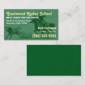 Visite Carte d'école de rodéo | Carte d'instructeur de la (Devant / Derrière)