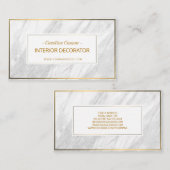 Visite Carte décorative en pierre de marbre dorée (Devant / Derrière)