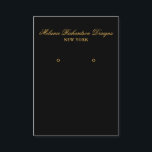 Visite Carte d'écran d'écoute de script noir et or<br><div class="desc">Carte d'affichage à oreille moderne et élégante - Script or et noir</div>