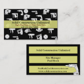 Visite carte d'entreprise de construction (Devant / Derrière)