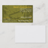 Visite Carte d'entreprise de construction (Devant / Derrière)