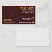 Visite Carte d'entreprise de construction de brique (Devant / Derrière)