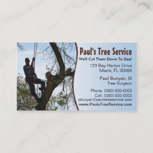 Visite Carte d'entreprise de services d'arbre