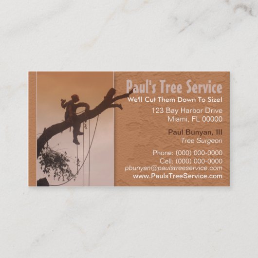 Visite Carte d'entreprise de services d'arbre (Devant)