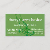 Visite Carte d'entreprise de services de pelouse d'herbe (Devant)