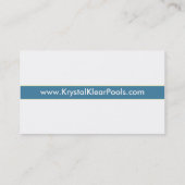 Visite Carte d'entreprise de services de piscine (Dos)
