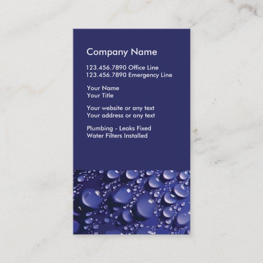 Visite Carte d'entreprise de services de plombier (Devant)
