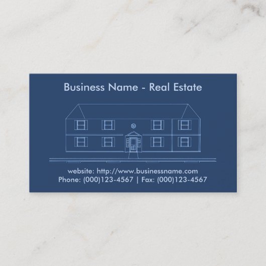 Visite Carte d'entreprise immobilière : Modèle de Chambre (Devant)