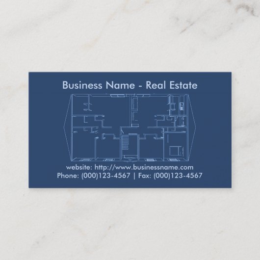 Visite Carte d'entreprise immobilière : Modèle de plan (Devant)