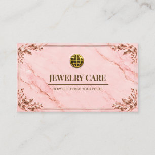 Visite Carte d'entretien de bijoux en rose doré et rose t