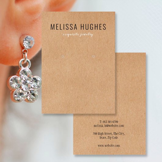 Visite Carte d'exposition de boucles d'oreilles kraft rus