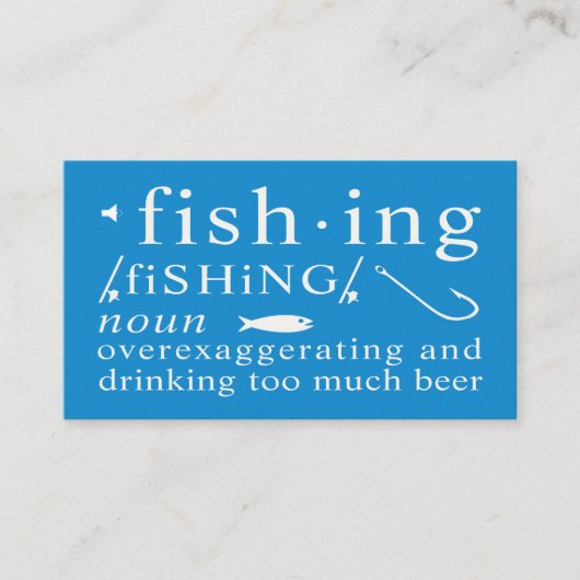 Visite Carte d'humour pour guide de pêche – Exagération d (Devant)
