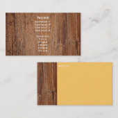 Visite Carte d'image de tronc d'arbre (Devant / Derrière)