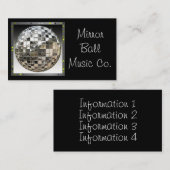 Visite Carte d'industrie musicale de boule de miroir (Devant / Derrière)