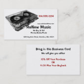 Visite Carte d'industrie musicale de la conception 1 (Devant / Derrière)