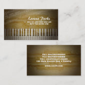 Visite carte d'industrie musicale de piano (Devant / Derrière)