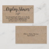 Visite Carte d'insertion d'affichage de script rustique K (Devant / Derrière)