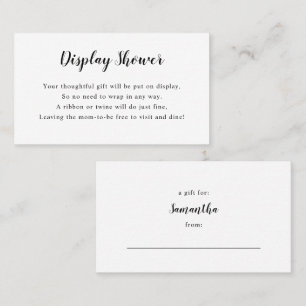 Visite Carte d'insertion de Baby shower d'affichage blanc