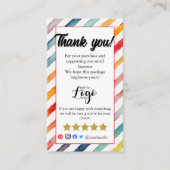 Visite Carte d'insertion de commande de Merci personnalis (Devant)