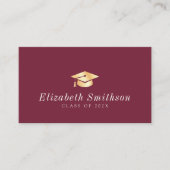 Visite carte d'insertion de graduation casquette or maroo (Devant)