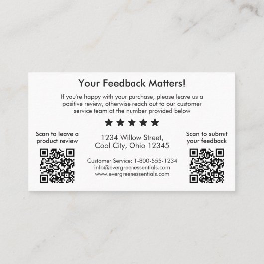 Visite Carte d'insertion de Merci de code QR double minim (Dos)