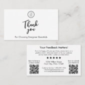 Visite Carte d'insertion de Merci de code QR double minim (Devant / Derrière)