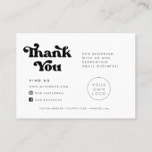 Visite Carte d'insertion de Merci rétro élégant (Dos)