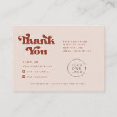 Visite Carte d'insertion de Merci rose pêche rétro (Dos)