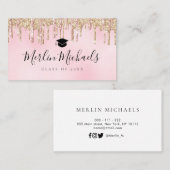 Visite carte d'insertion de nom de graduation de parties  (Devant / Derrière)