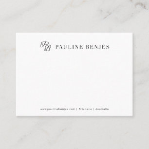 Visite Carte d'insertion de package blanc Pauline Benjes