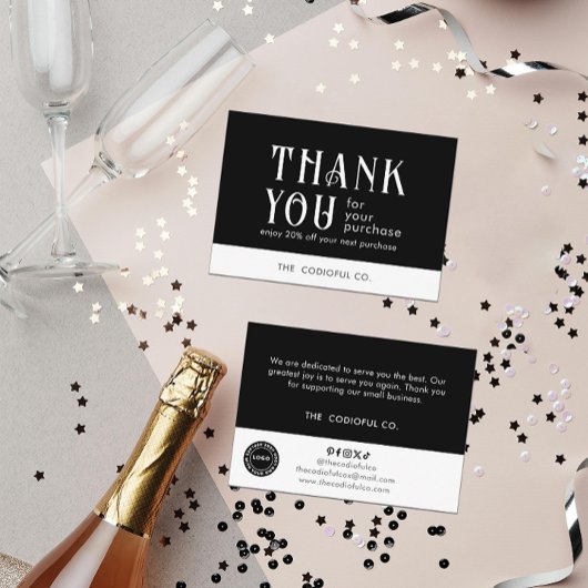 Visite Carte d'insertion de package noir