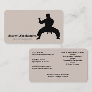 Visite Carte d'instructeur de Judo personnalisée