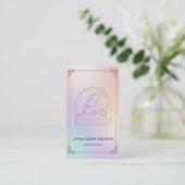 Visite Carte d'instructeur de yoga holographique avec cod (Debout devant)