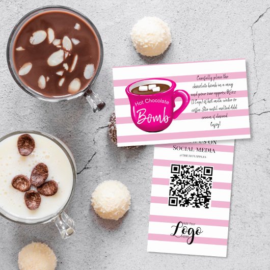 Visite Carte d'instruction de la bombe au chocolat chaud 