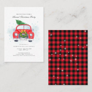 Visite Carte d'invitation de voiture rouge pour fête de N