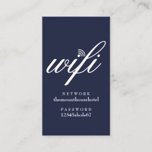 Visite Carte d'invité Wifi Réseau et Mot de passe Bleu Ma
