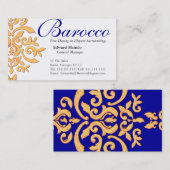 Visite Carte dorée élégante de restauration de damassé (Devant / Derrière)