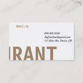 Visite Carte double face de restauration de concepteur (Dos)