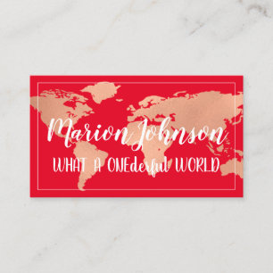Visite Carte du monde Agence de Voyage Rose Fame Rouge