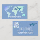 Visite carte du monde agent de voyage agence de voyages (Devant / Derrière)